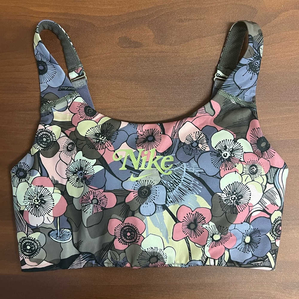 Nike floral bra - small